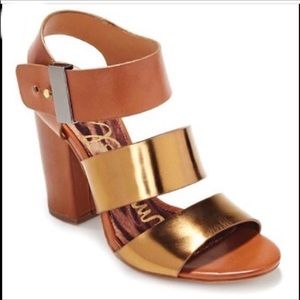 Sam Edelman Yelena Gold/Bronze Heels NWOB